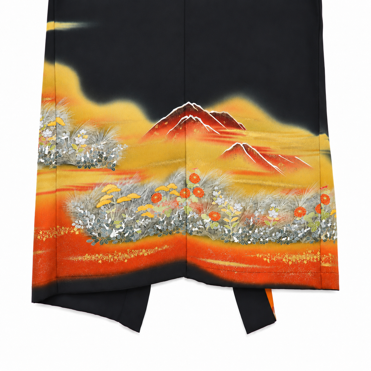 Kimono Abaya — Black Mount Fuji Sunset | Open Abaya