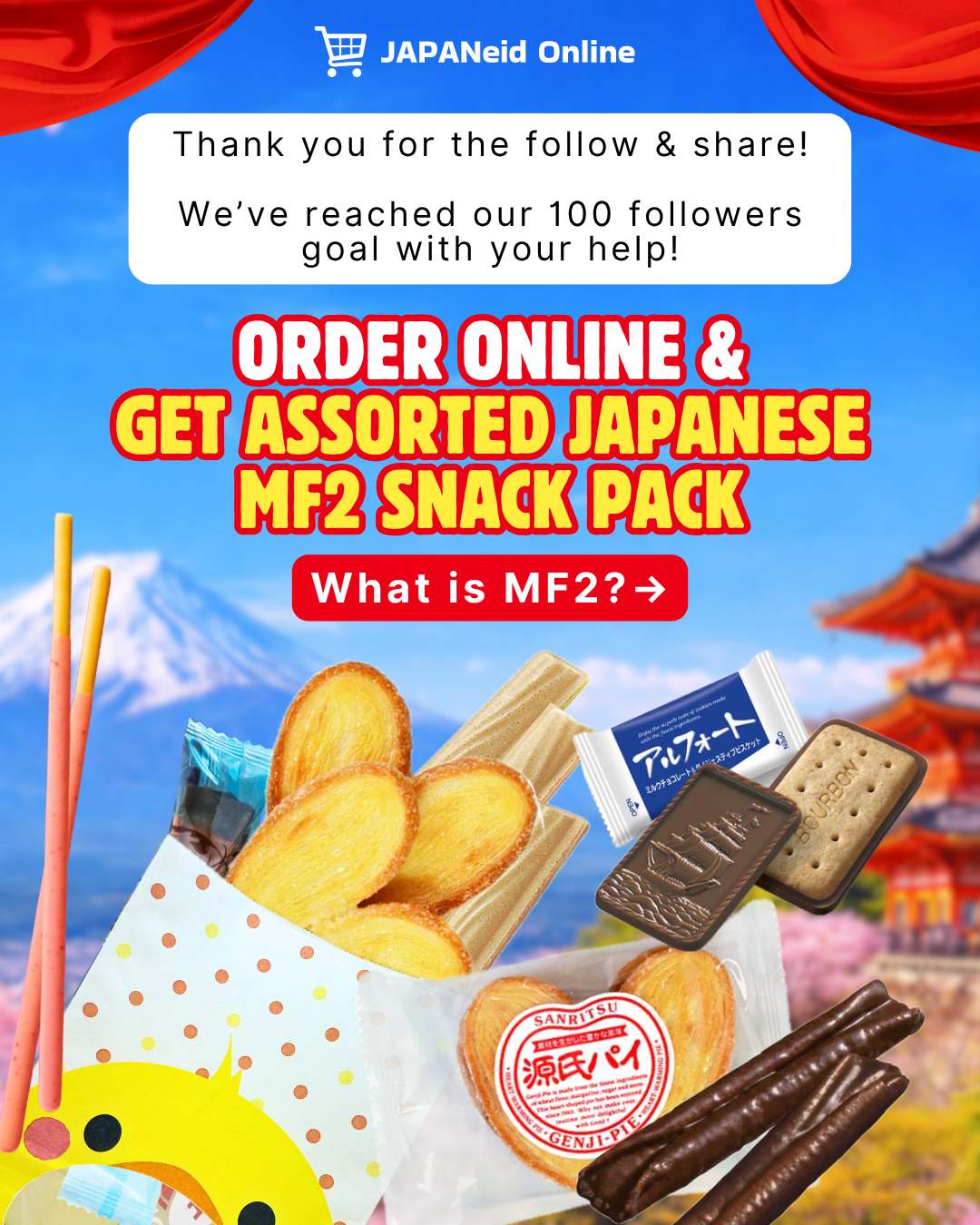 FREE SNACK CAMPAIGN for Reaching 100 IG Followers
