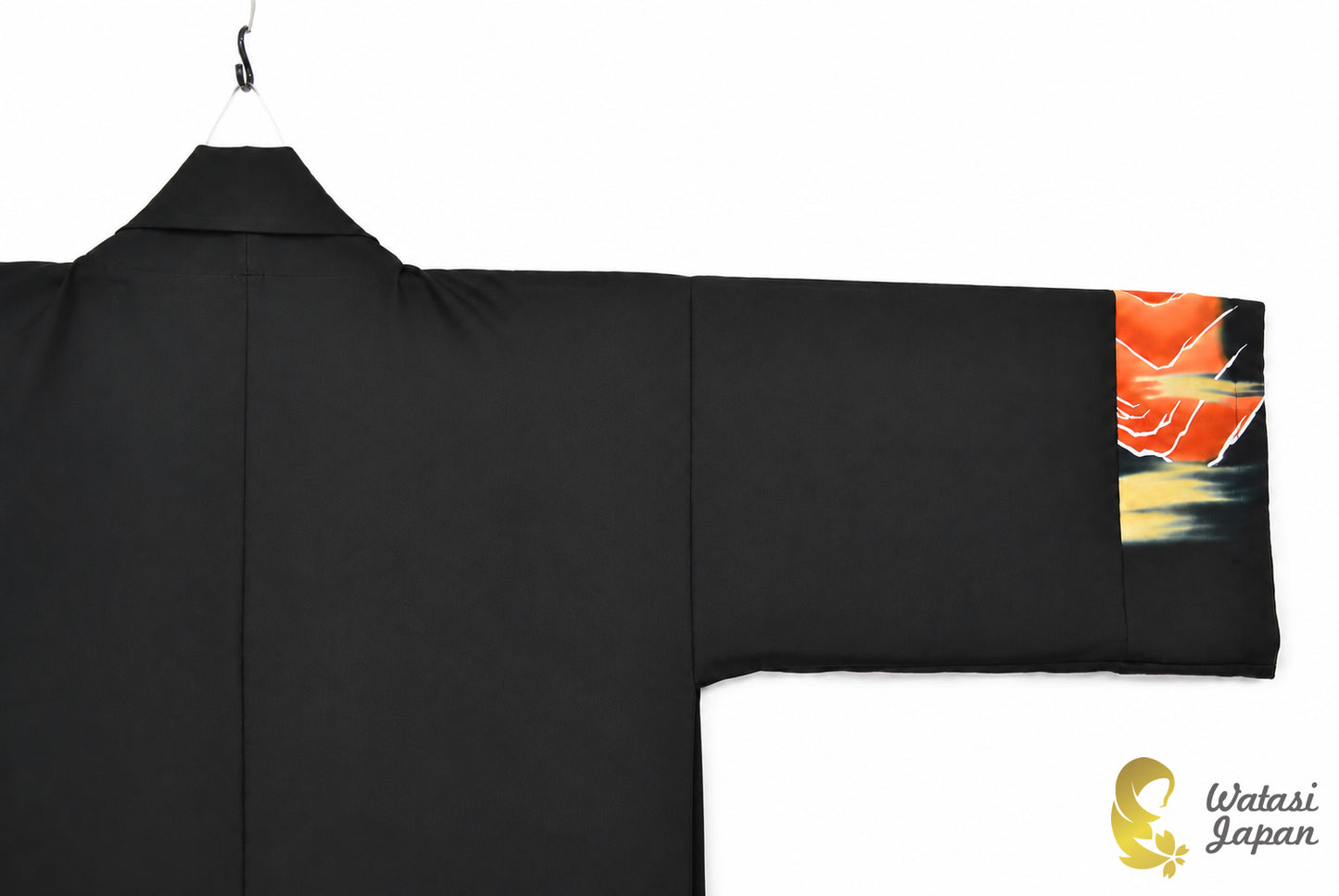 Kimono Abaya — Black Mount Fuji Sunset | Open Abaya