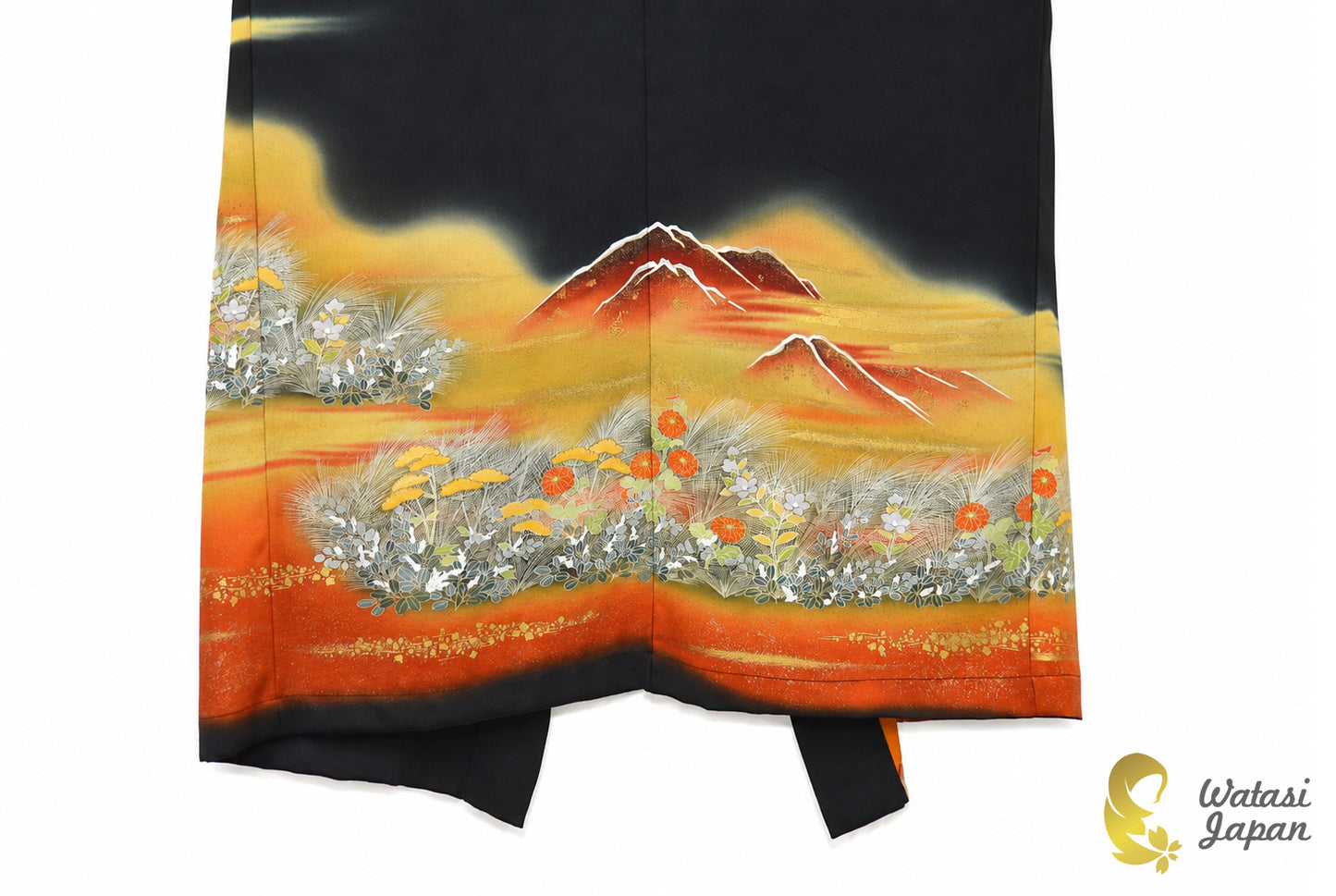 Kimono Abaya — Black Mount Fuji Sunset | Open Abaya