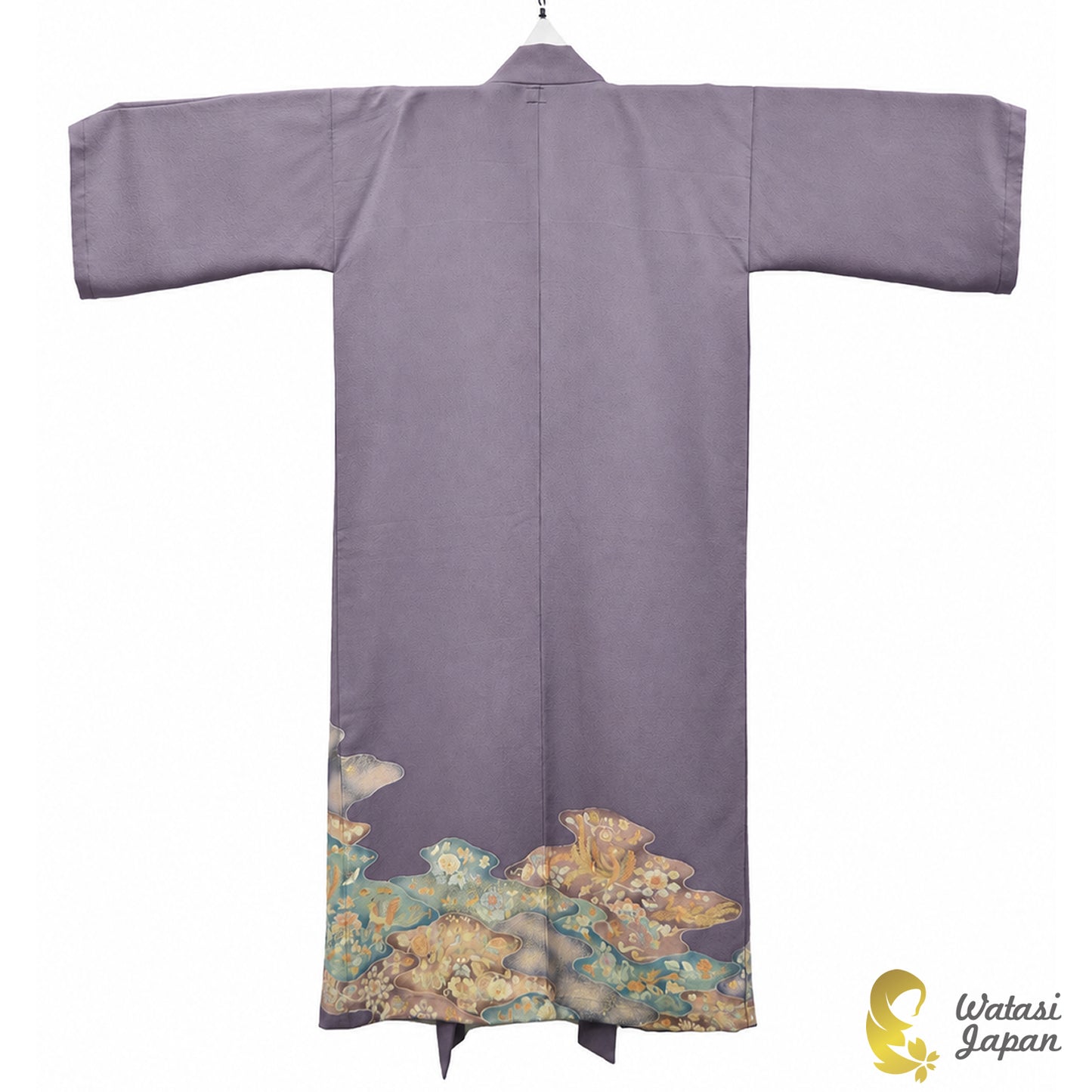 Kimono Abaya — Dusty Lavender Cloud Floral | Open Abaya