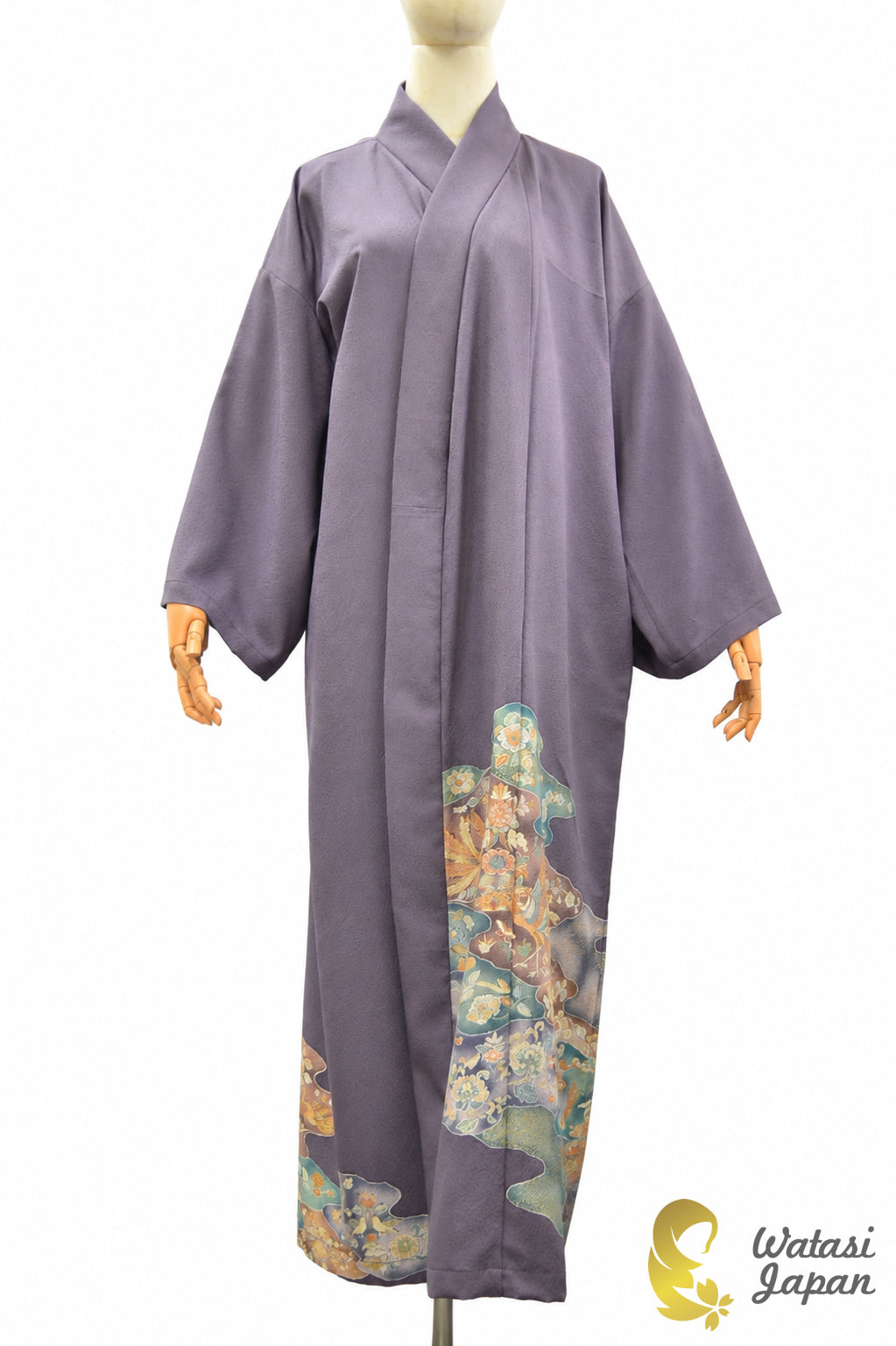 Kimono Abaya — Dusty Lavender Cloud Floral | Open Abaya