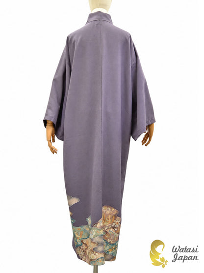 Kimono Abaya — Dusty Lavender Cloud Floral | Open Abaya