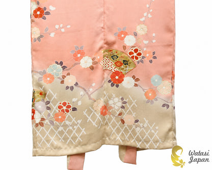 Kimono Abaya — Salmon Pink Tsubaki & Sensu | Open Abaya