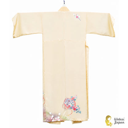 Kimono Abaya — Cream Wagasa & Floral | Wrap Abaya