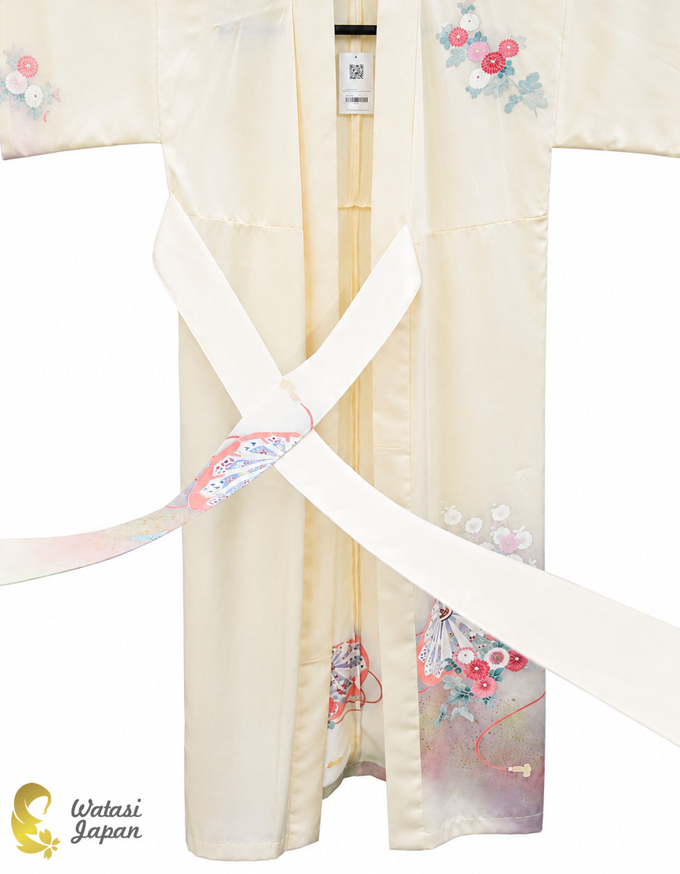 Kimono Abaya — Cream Wagasa & Floral | Wrap Abaya