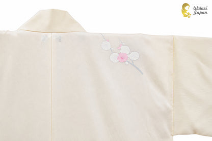 Kimono Abaya — Cream Wagasa & Floral | Wrap Abaya