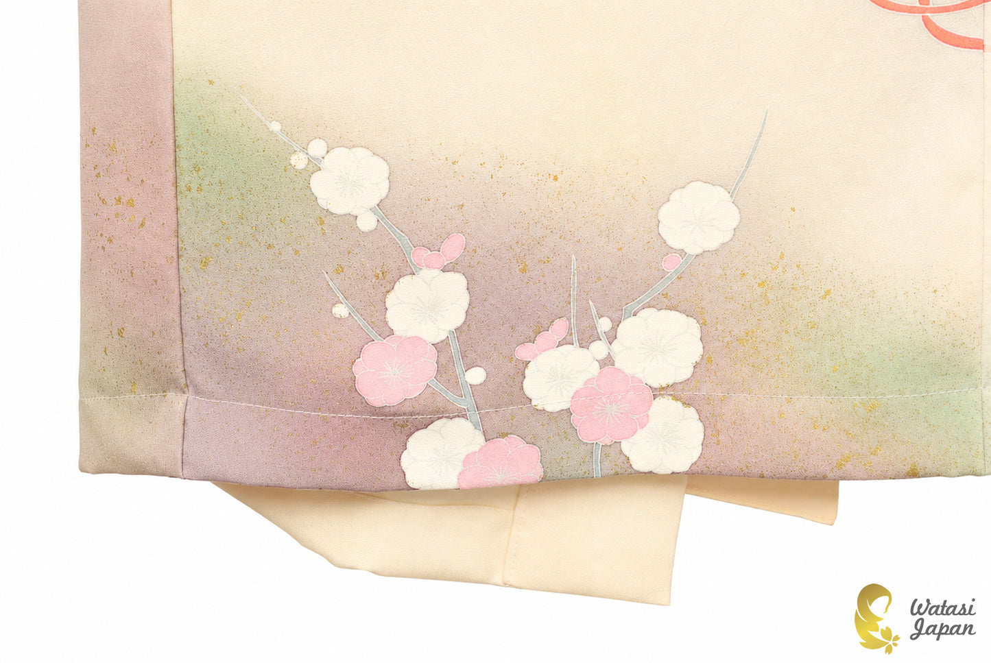 Kimono Abaya — Cream Wagasa & Floral | Wrap Abaya