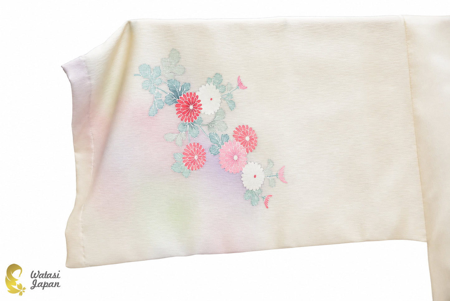 Kimono Abaya — Cream Wagasa & Floral | Wrap Abaya