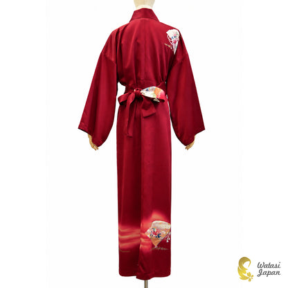 Kimono Abaya — Crimson Sensu & Peony | Wrap Abaya