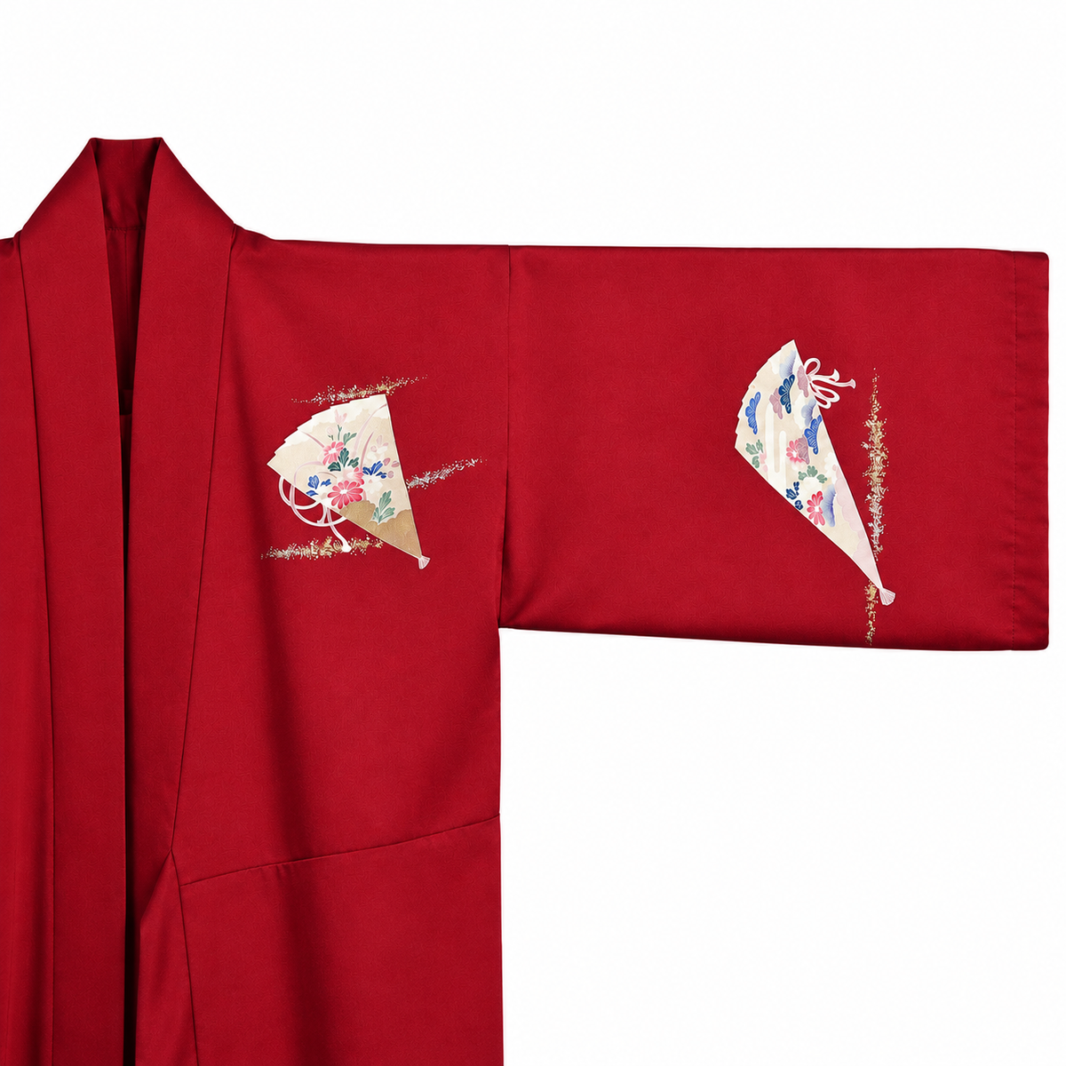 Kimono Abaya — Crimson Sensu & Peony | Wrap Abaya