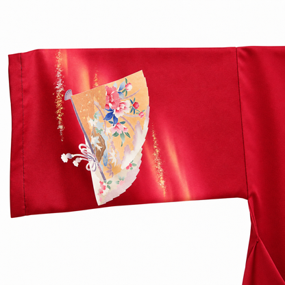 Kimono Abaya — Crimson Sensu & Peony | Wrap Abaya