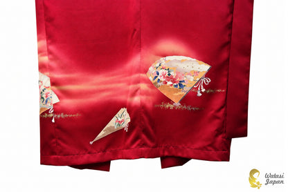 Kimono Abaya — Crimson Sensu & Peony | Wrap Abaya