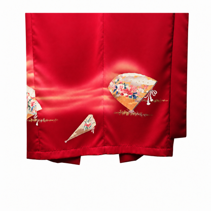 Kimono Abaya — Crimson Sensu & Peony | Wrap Abaya