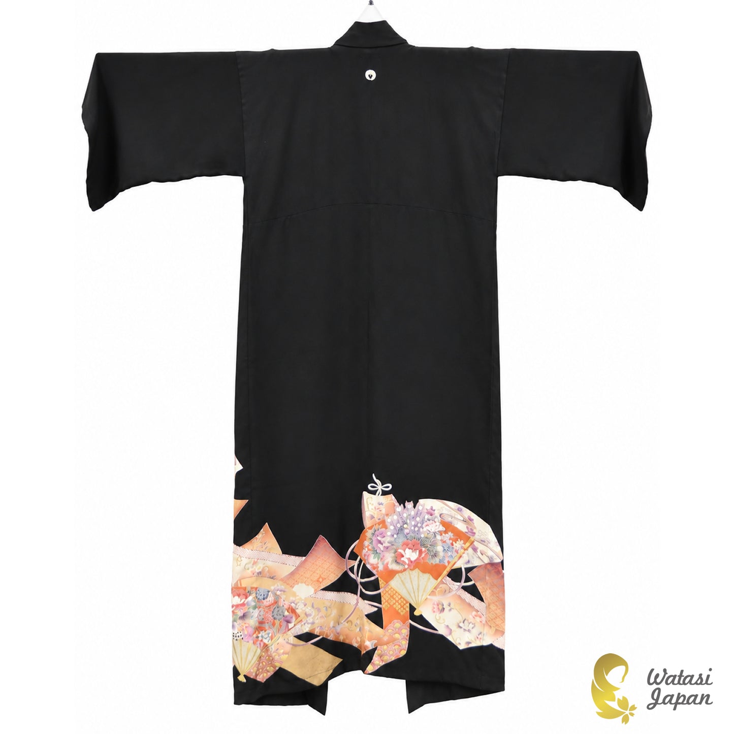 Kimono Abaya — Black Sensu & Peony | Open Abaya & Sash