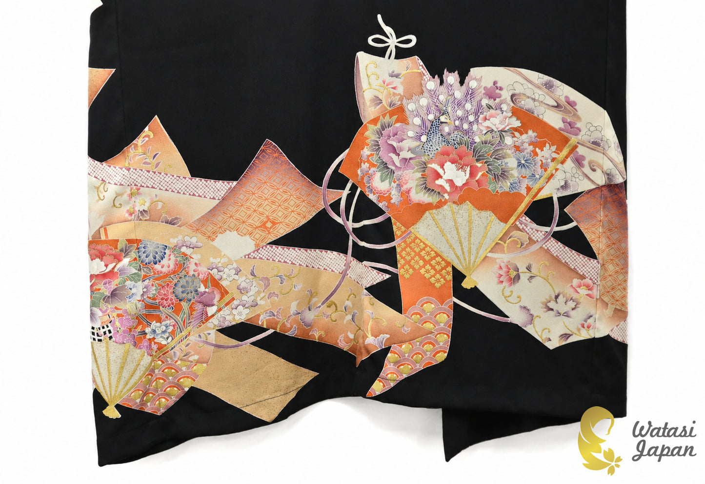 Kimono Abaya — Black Sensu & Peony | Open Abaya & Sash