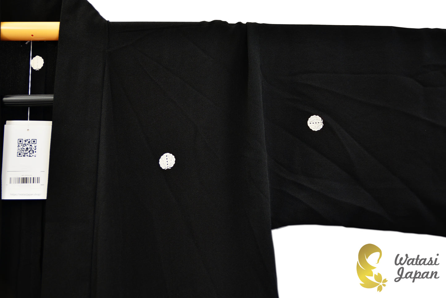 Kimono Abaya — Black Goshoguruma | Open Abaya & Sash