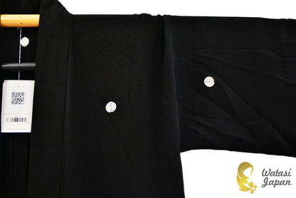 Kimono Abaya — Black Goshoguruma | Open Abaya & Sash