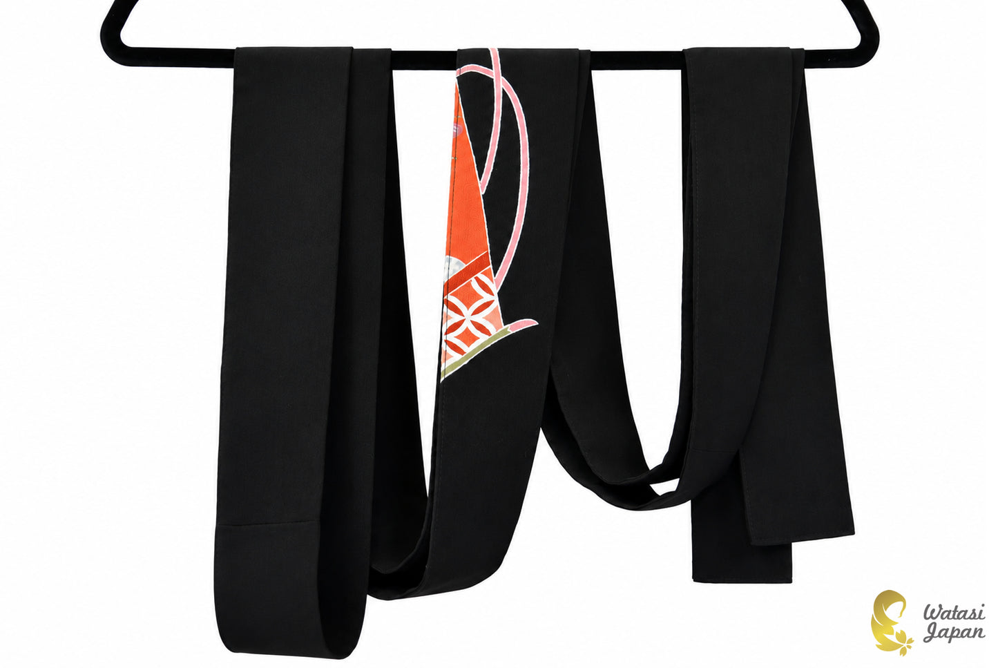 Kimono Abaya — Black Goshoguruma | Open Abaya & Sash