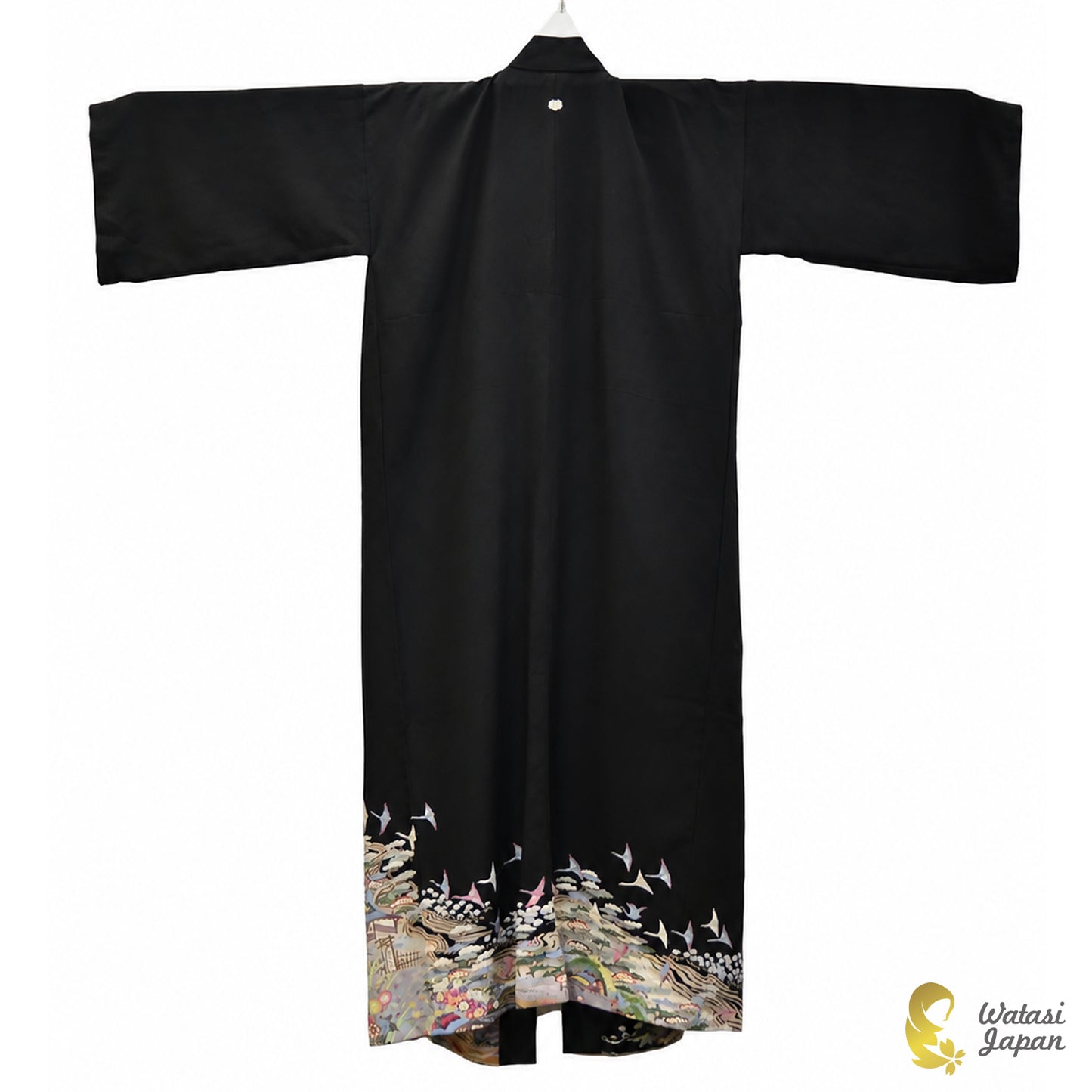 Kimono Abaya — Black Village Scene | Open Abaya & Sash