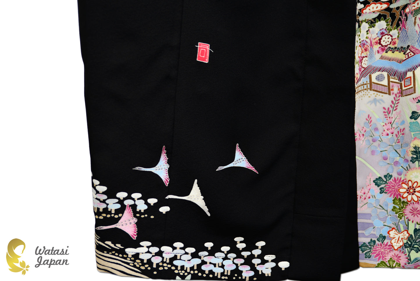 Kimono Abaya — Black Village Scene | Open Abaya & Sash