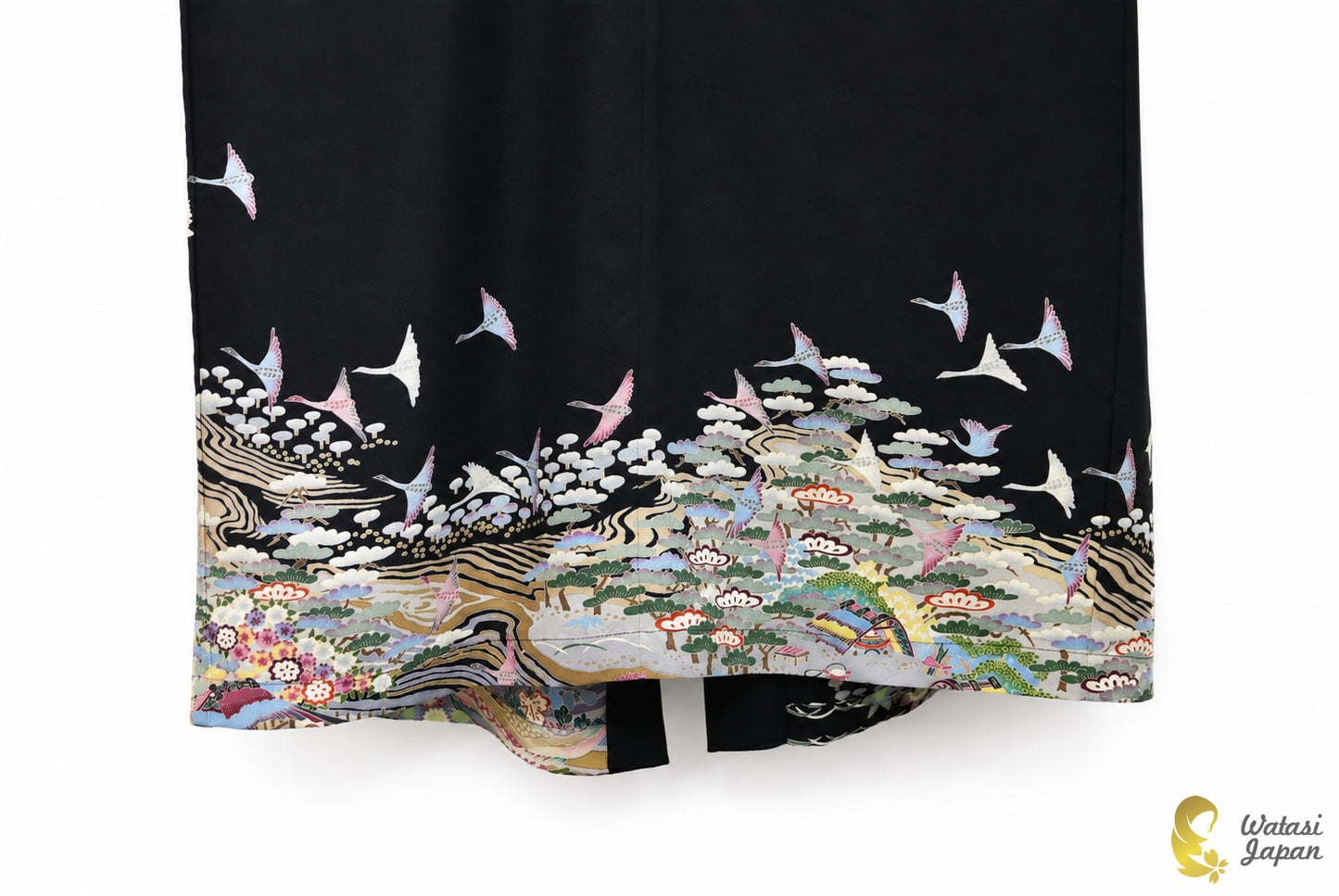 Kimono Abaya — Black Village Scene | Open Abaya & Sash