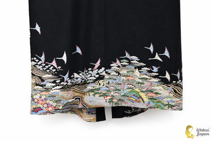 Kimono Abaya — Black Village Scene | Open Abaya & Sash
