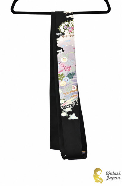 Kimono Abaya — Black Village Scene | Open Abaya & Sash