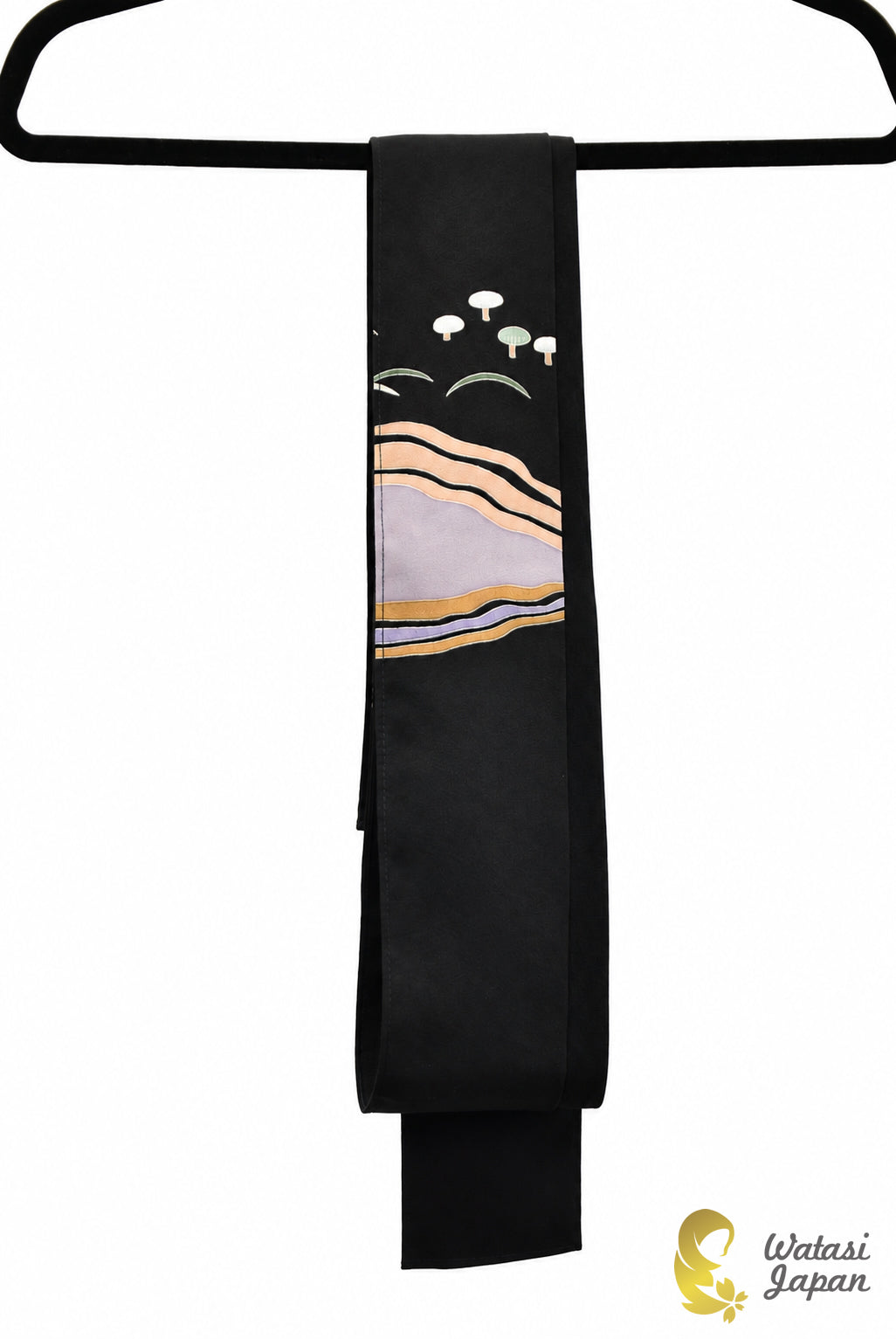 Kimono Abaya — Black Village Scene | Open Abaya & Sash