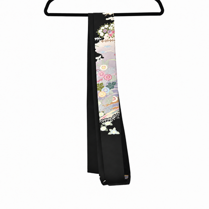 Kimono Abaya — Black Village Scene | Open Abaya & Sash
