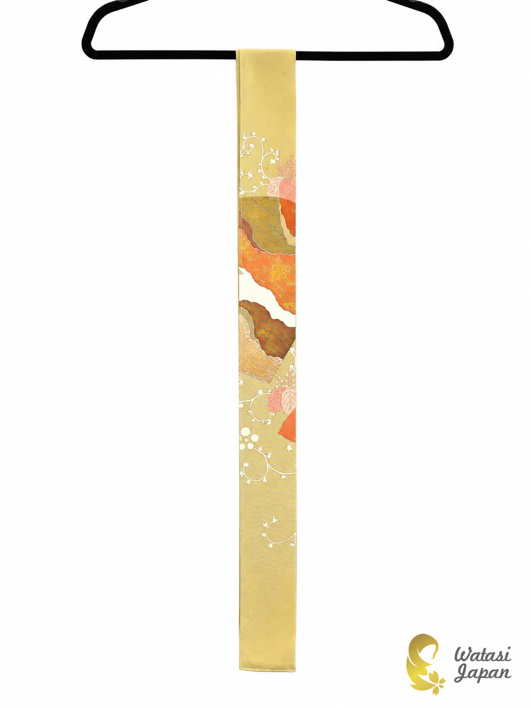 Kimono Abaya — Sage Yellow Abstract Patchwork | Open Abaya & Sash