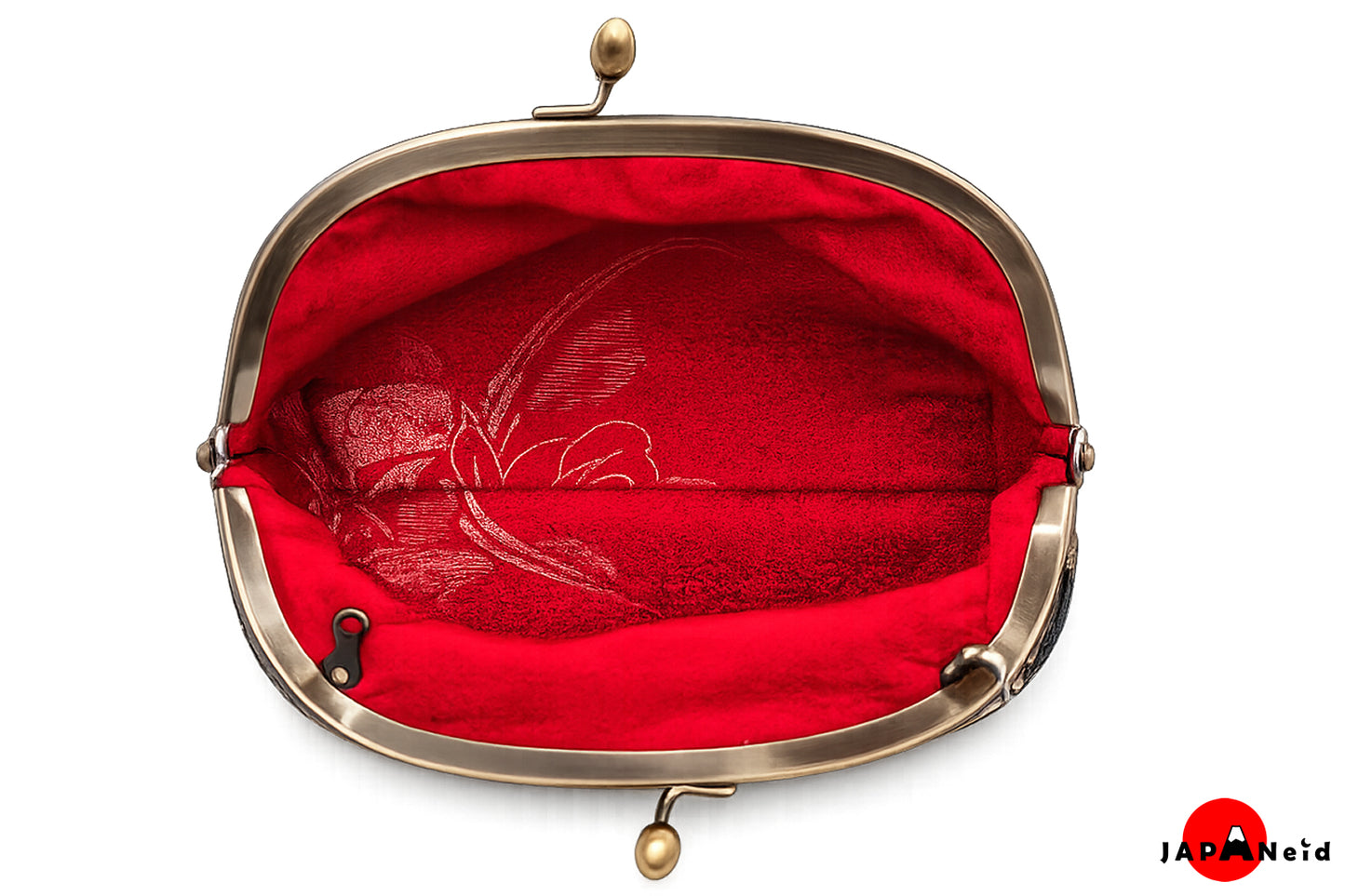 Kimono Gamaguchi Clutch — Red × Black