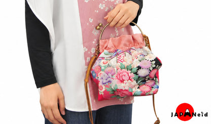 Kimono Gamaguchi Handbag — Red × Floral