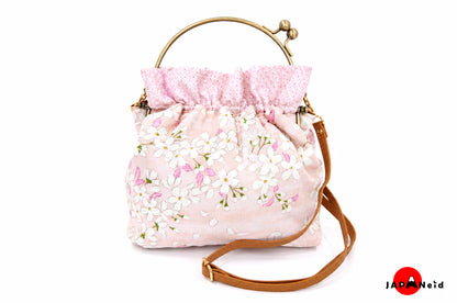 Kimono Clasp Bag — Purple × Sakura Pink