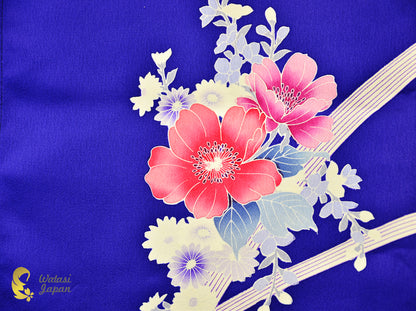 Shawl: Kimono Hijab — Royal Blue Tsubaki / Kimono Jewel
