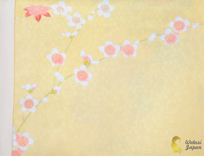 Shawl: Kimono Hijab — Pastel Yellow Kiku & Floral / Kimono Jewel