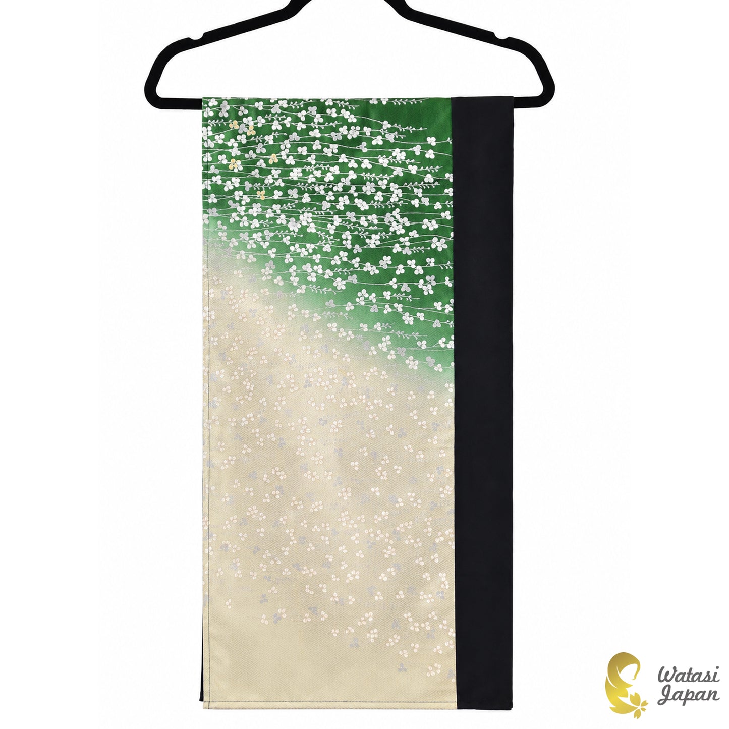 Shawl: Kimono Hijab — Forest Green Ume Blossom / Kimono Jewel