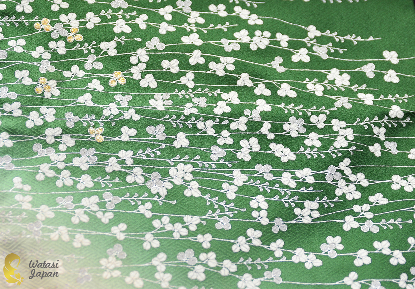 Shawl: Kimono Hijab — Forest Green Ume Blossom / Kimono Jewel