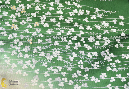 Shawl: Kimono Hijab — Forest Green Ume Blossom / Kimono Jewel