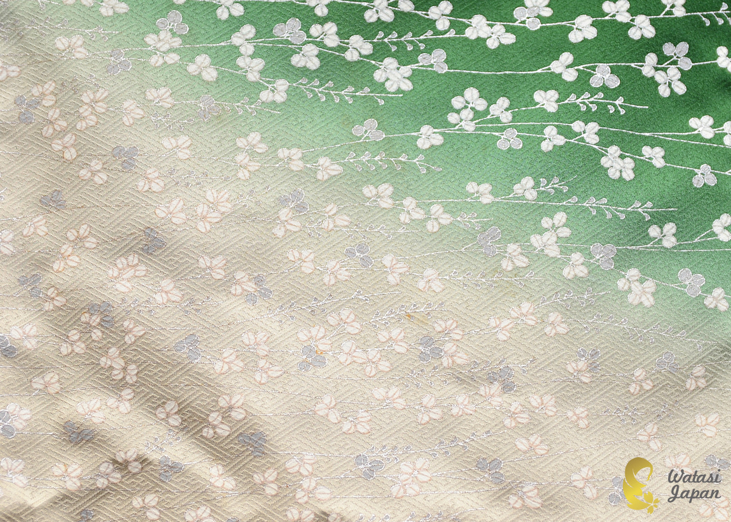 Shawl: Kimono Hijab — Forest Green Ume Blossom / Kimono Jewel