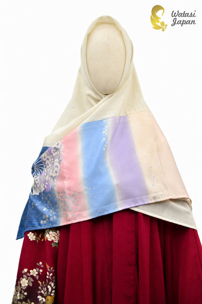 Square: Kimono Hijab — Pastel Sensu & Sakura / Kimono Jewel
