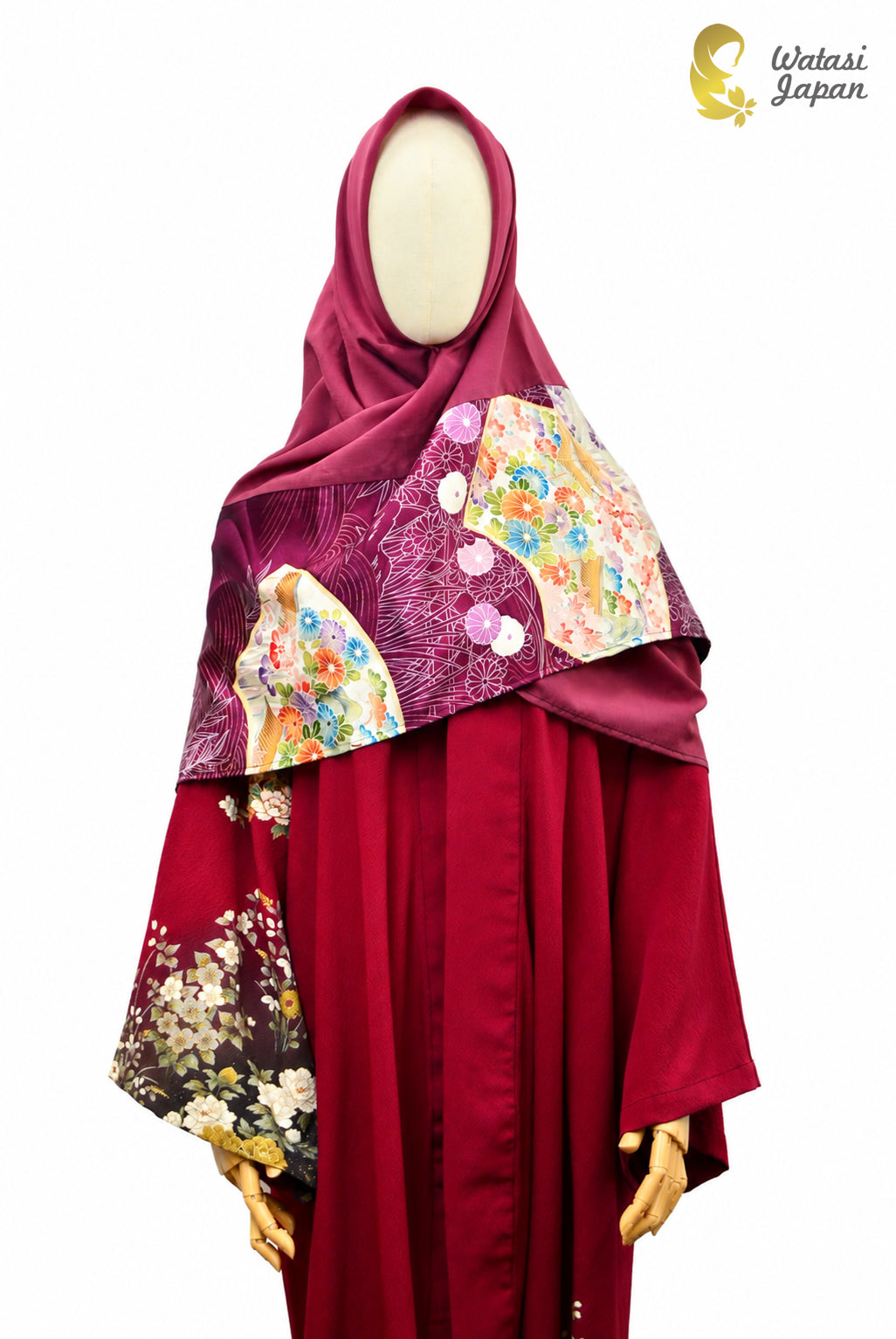 Square: Kimono Hijab — Magenta Sensu & Sato / Kimono Jewel
