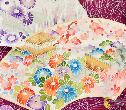 Square: Kimono Hijab — Magenta Sensu & Sato / Kimono Jewel