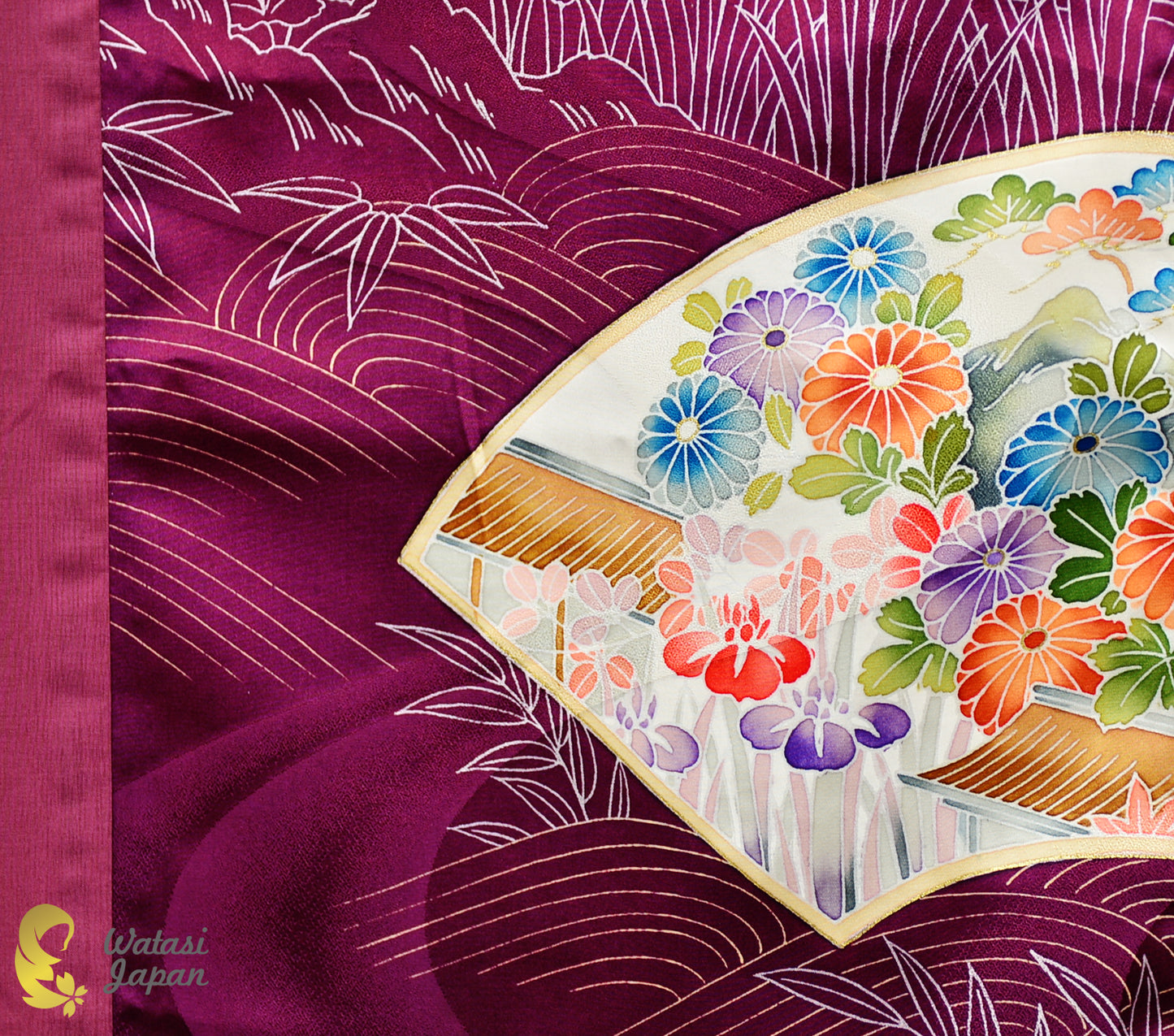 Square: Kimono Hijab — Magenta Sensu & Sato / Kimono Jewel