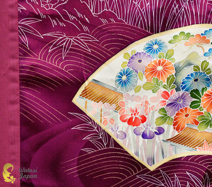 Square: Kimono Hijab — Magenta Sensu & Sato / Kimono Jewel