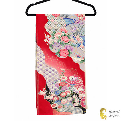 Square: Kimono Hijab — Crimson Festive Floral / Kimono Jewel