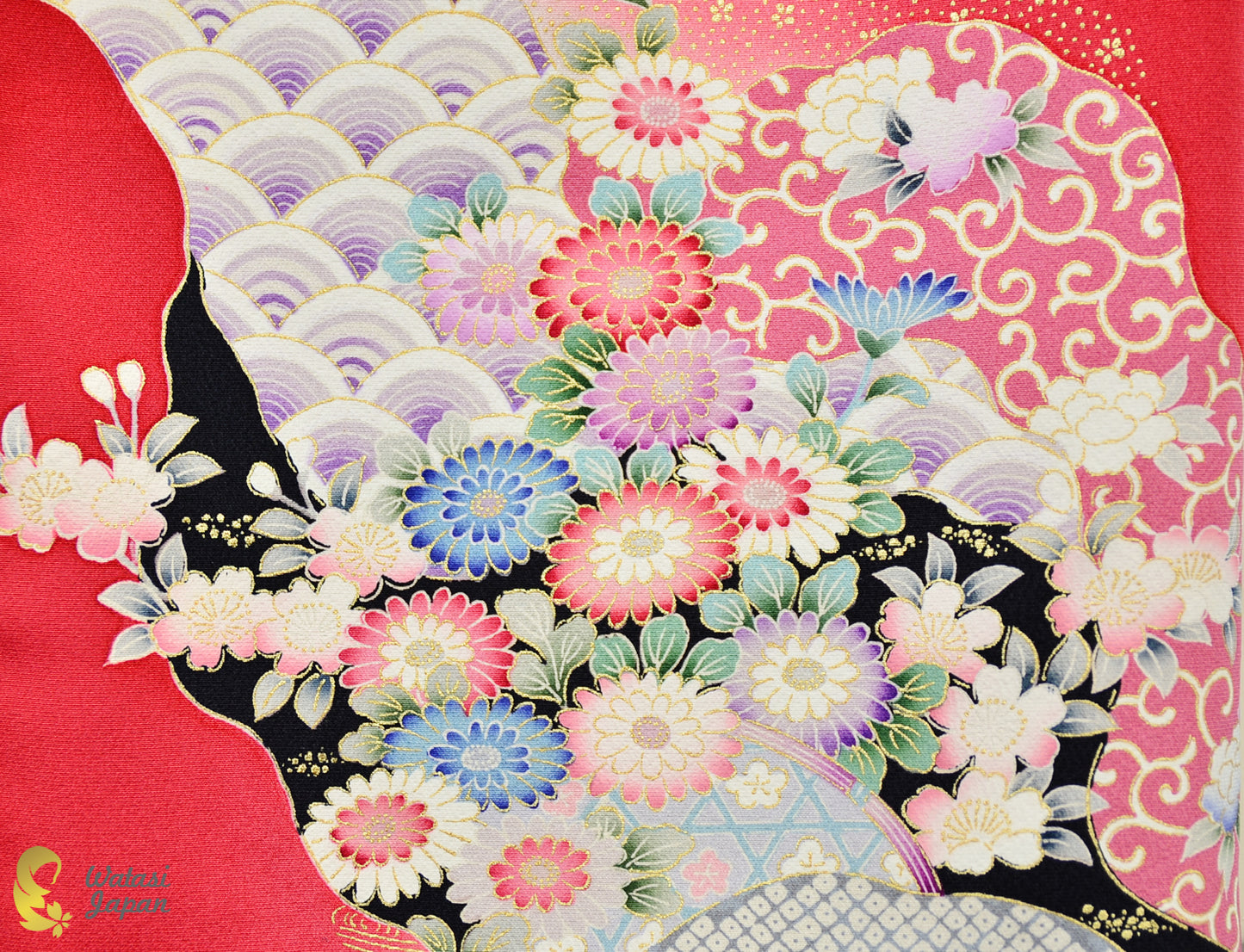 Square: Kimono Hijab — Crimson Festive Floral / Kimono Jewel
