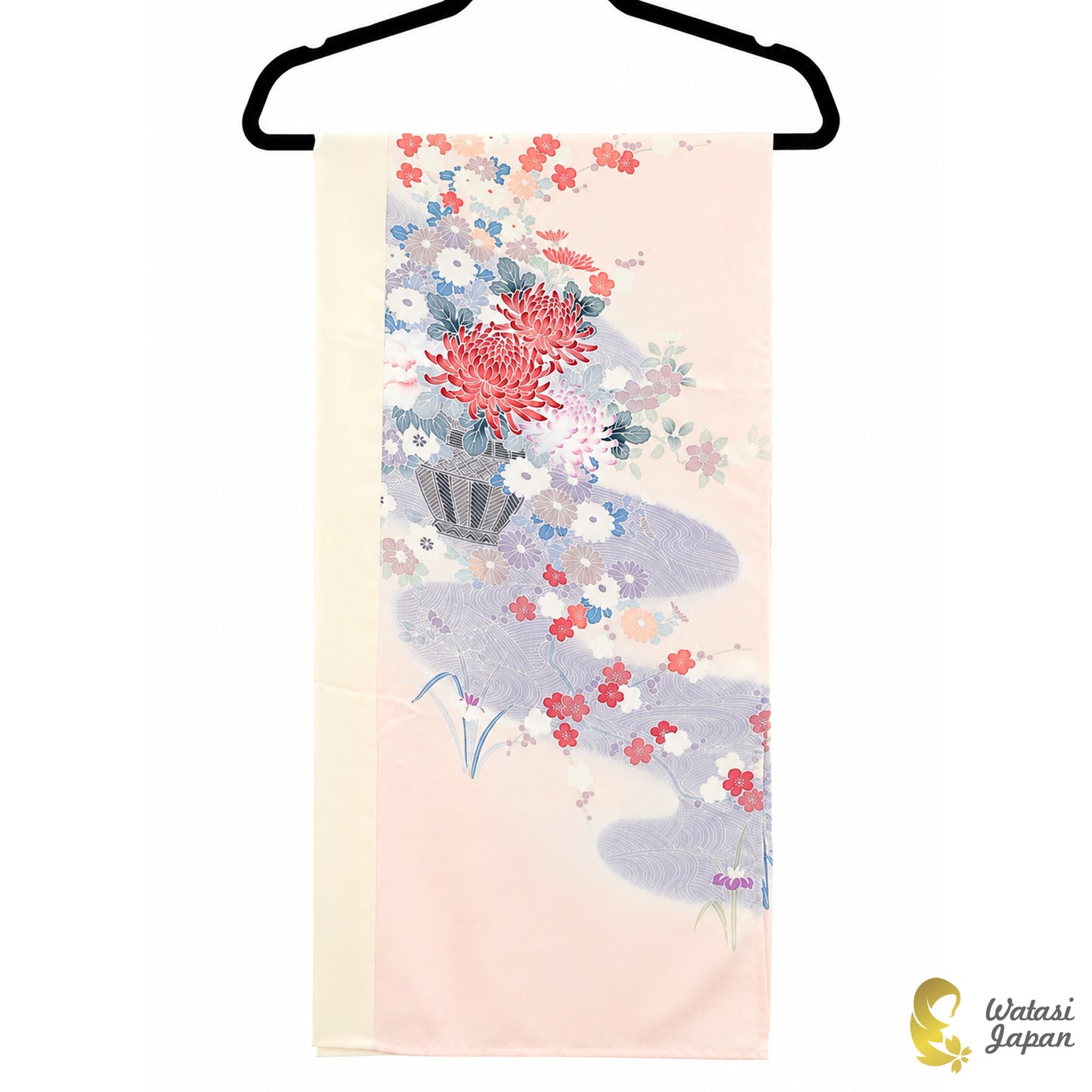 Shawl: Kimono Hijab — Blush Pink Hanakago & Kiku / Kimono Jewel