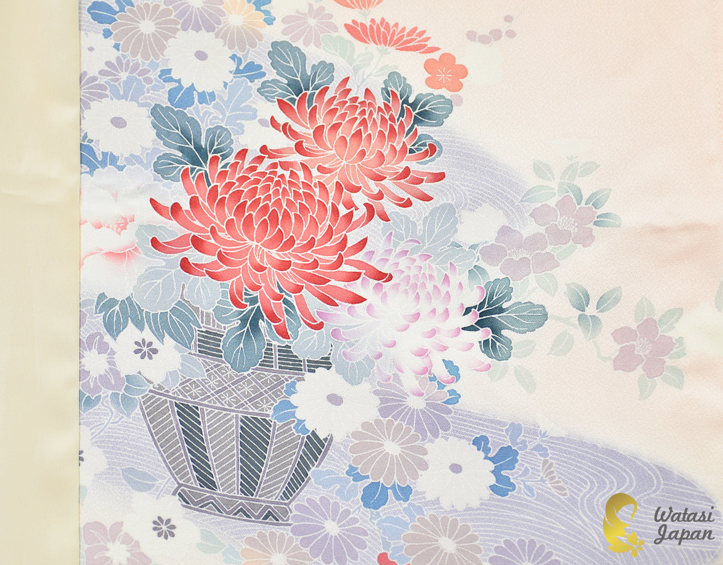 Shawl: Kimono Hijab — Blush Pink Hanakago & Kiku / Kimono Jewel