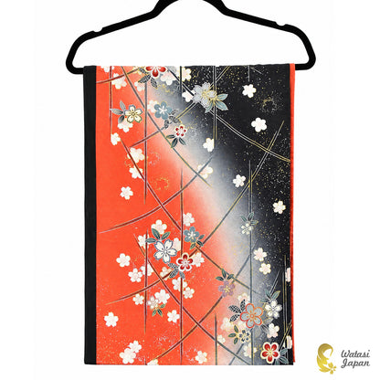 Shawl: Kimono Hijab — Vermilion & Black Ume / Kimono Jewel